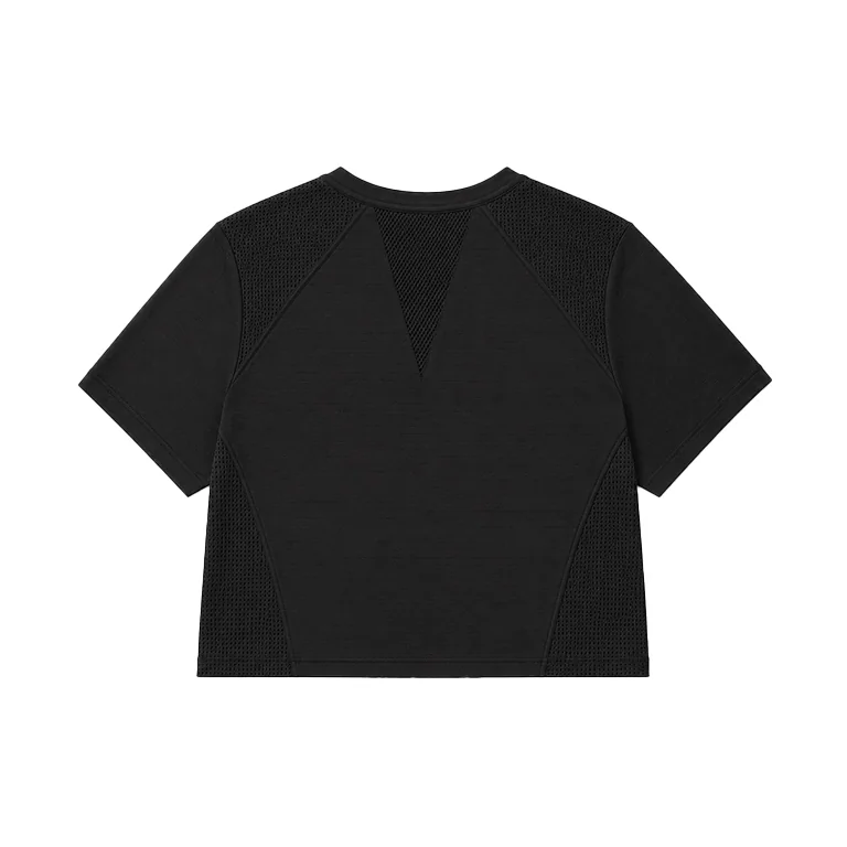 AeroVeil™ Knit Short Sleeve Tee – Crop Black AeroVeil™ Knit Short Sleeve Tee – Crop Black