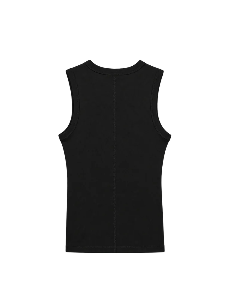 HIGH-NECK JERSEY TANK — BLACK HIGH-NECK JERSEY TANK — BLACK