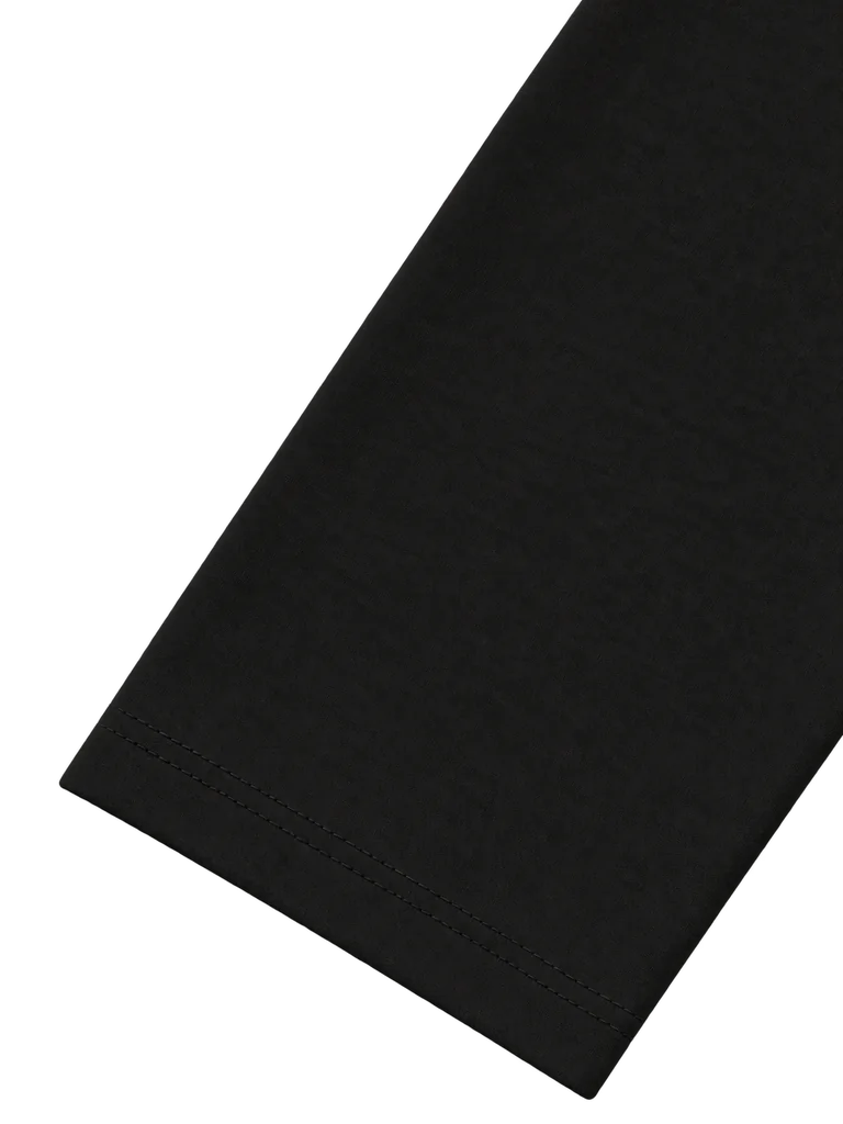 ESSENTIAL COTTON LONG-SLEEVE TOP — BLACK