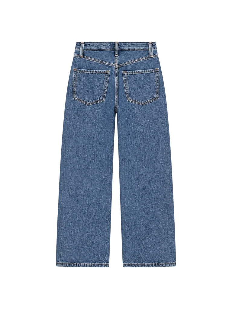 WIDE STRAIGHT-LEG JEANS — MEDIUM WASHED BLUE