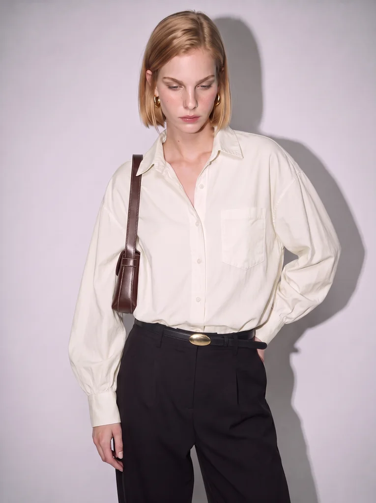 RELAXED POCKET SHIRT — OFF WHITE