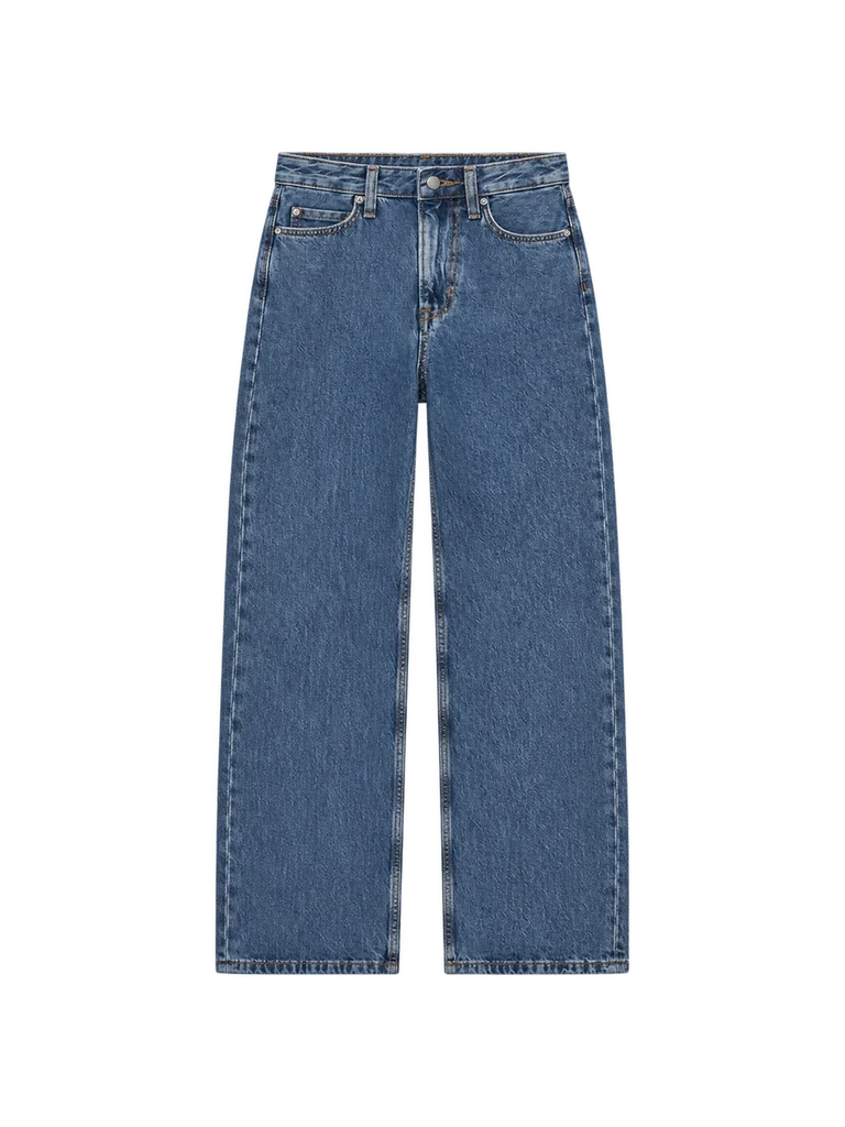 WIDE STRAIGHT-LEG JEANS — MEDIUM WASHED BLUE