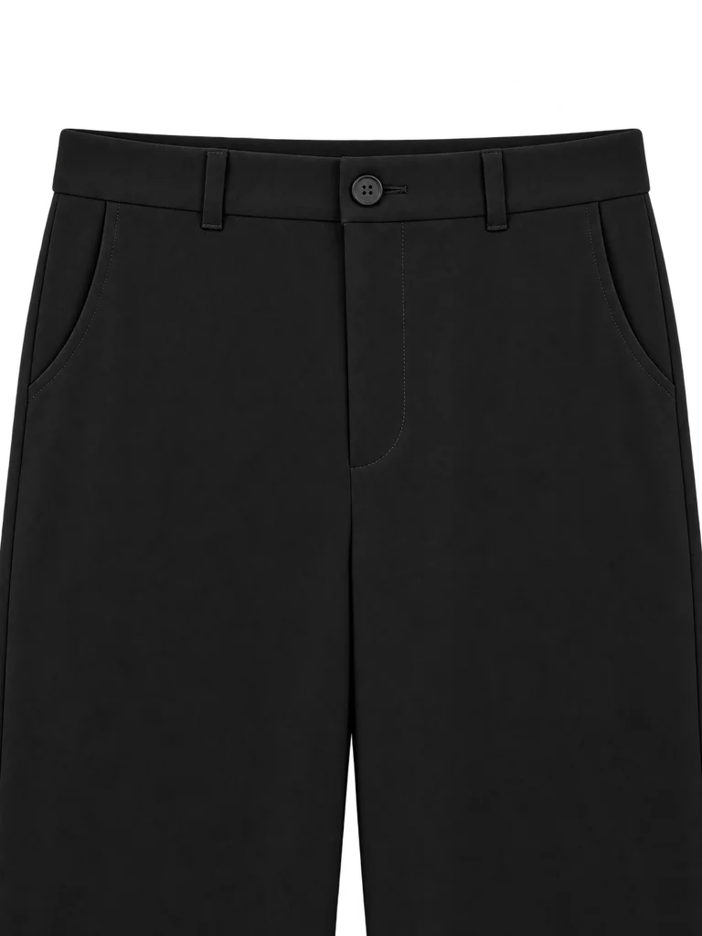 FLUID STRAIGHT-LEG TROUSERS — BLACK FLUID STRAIGHT-LEG TROUSERS — BLACK