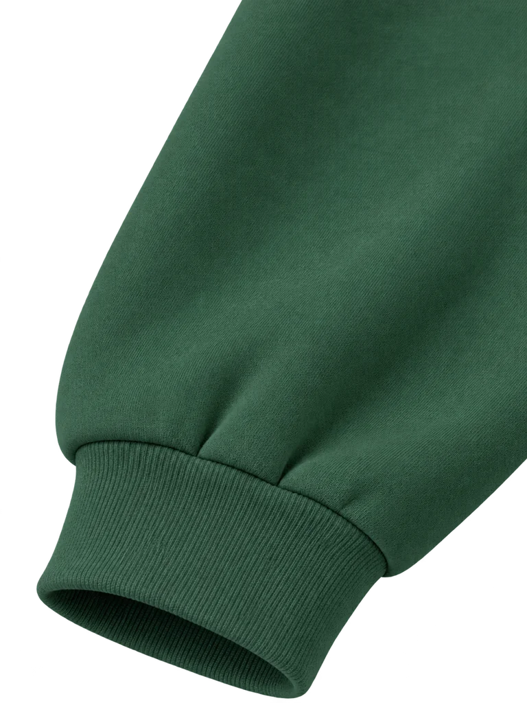 RELAXED COTTON SWEATSHIRT — DARK GREEN