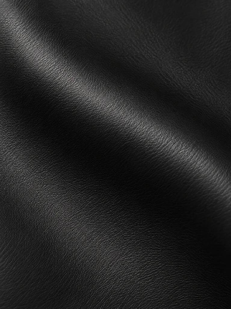 LEATHER ZIP-UP BLOUSON — BLACK