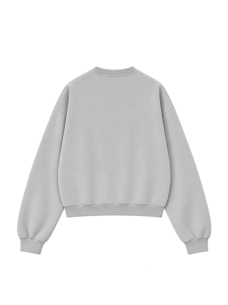 RELAXED COTTON SWEATSHIRT — SOFT GREY