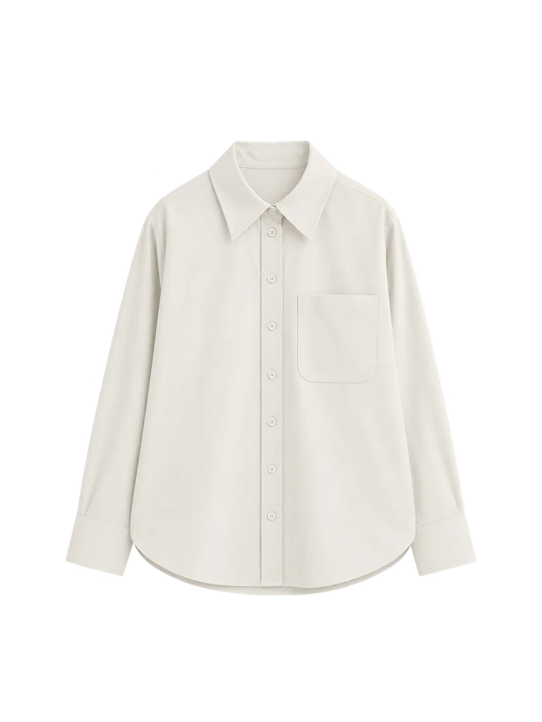 RELAXED POCKET SHIRT — OFF WHITE