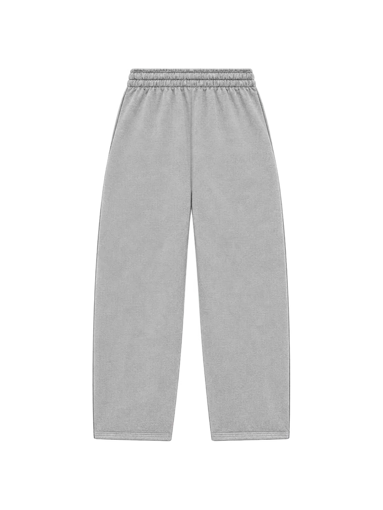 DRAWSTRING RELAXED TROUSERS — MELANGE LIGHT GREY