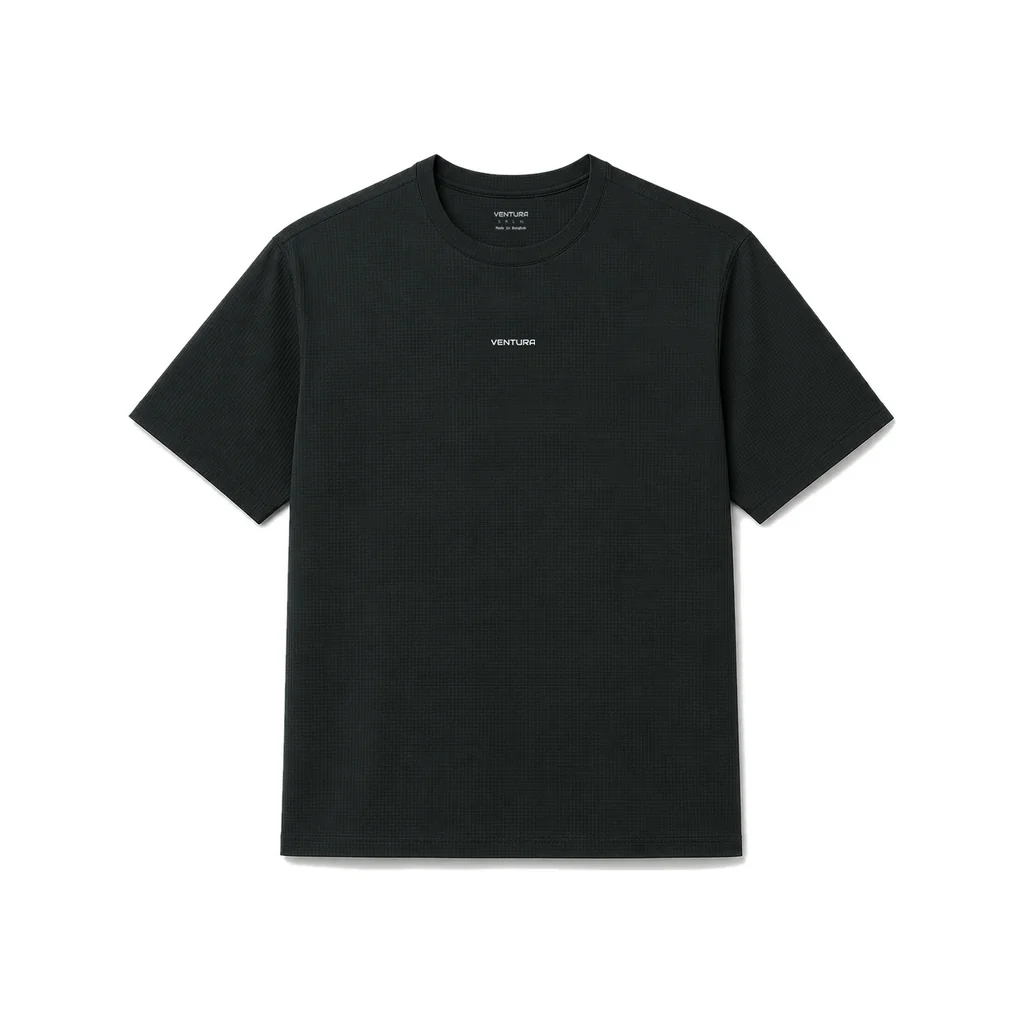 AeroVeil™ Knit Short Sleeve Tee – Black