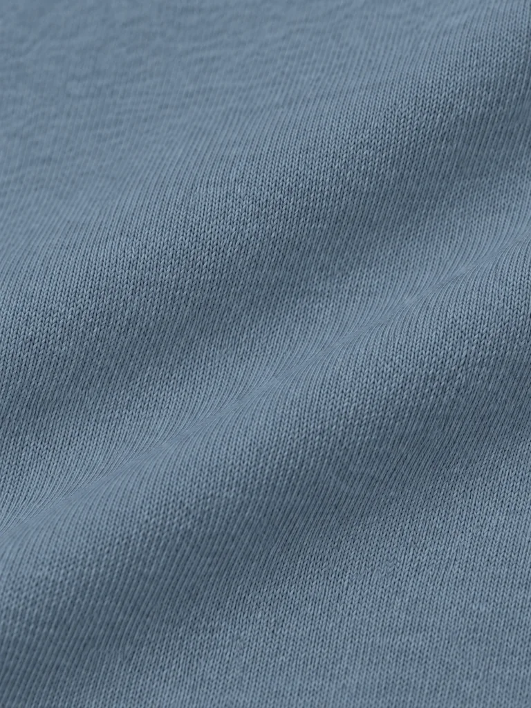 COTTON HENLEY LONG-SLEEVE TOP — SLATE BLUE