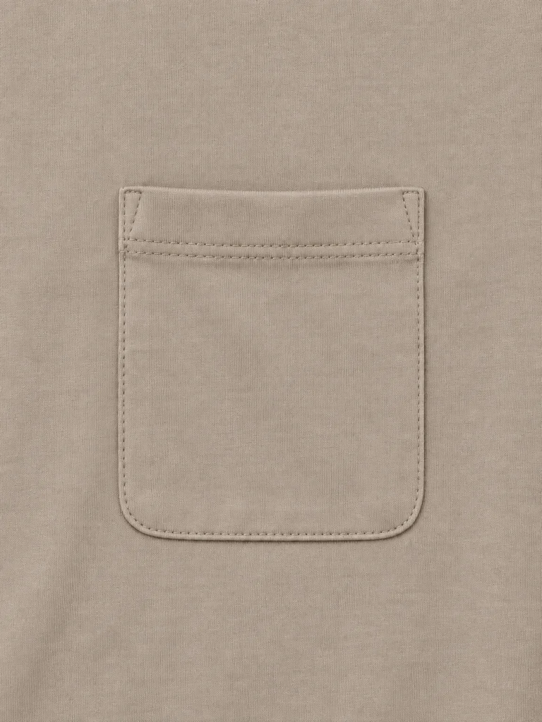 RELAXED POCKET LONG-SLEEVE TOP — TAUPE