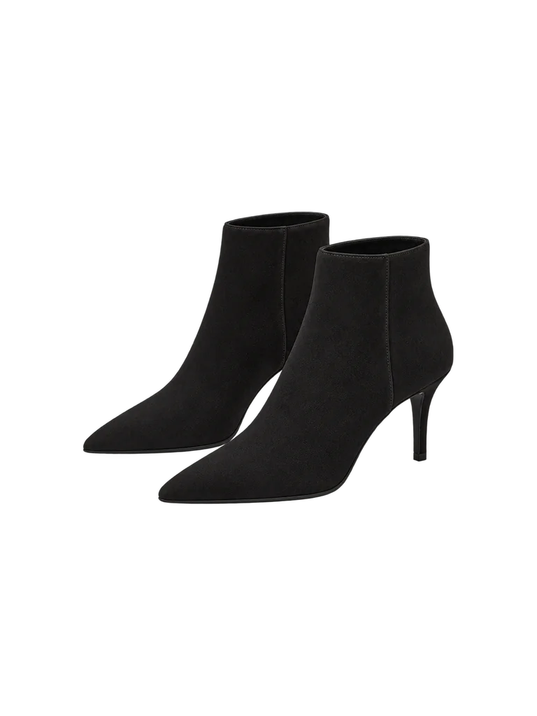 SUEDE ANKLE BOOTS — BLACK SUEDE ANKLE BOOTS — BLACK