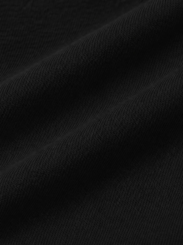ESSENTIAL COTTON LONG-SLEEVE TOP — BLACK