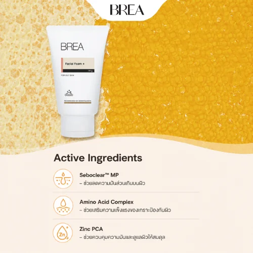 BREA Facial Foam for Oily Skin (80 g) โฟมล้างหน้าสำหรับผิวมัน ช่วยทำความสะอาดผิวและควบคุมความมัน BREA Facial Foam for Oily Skin (80 g) โฟมล้างหน้าสำหรับผิวมัน ช่วยทำความสะอาดผิวและควบคุมความมัน