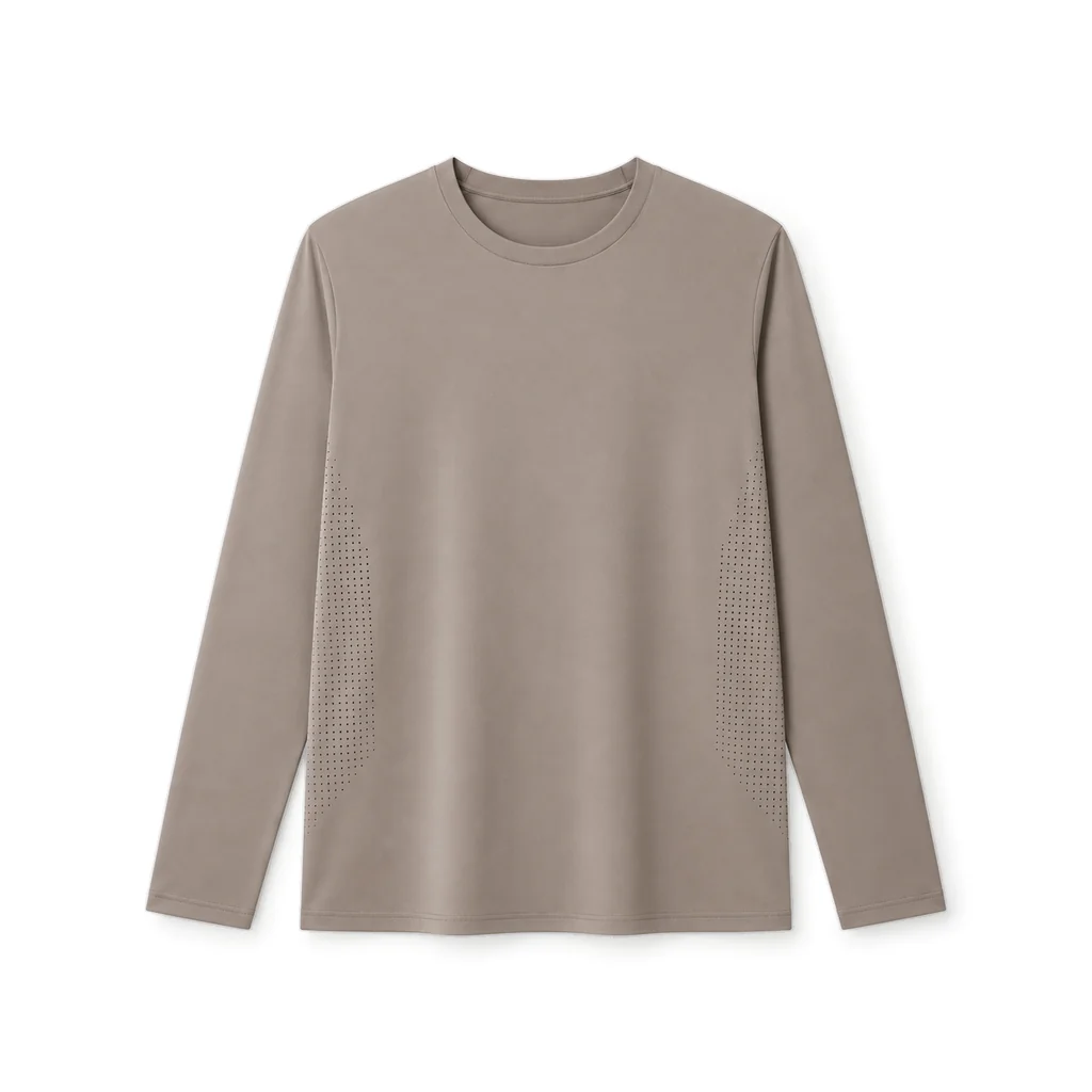 AeroVeil™ Knit Long Sleeve Tee – Beige