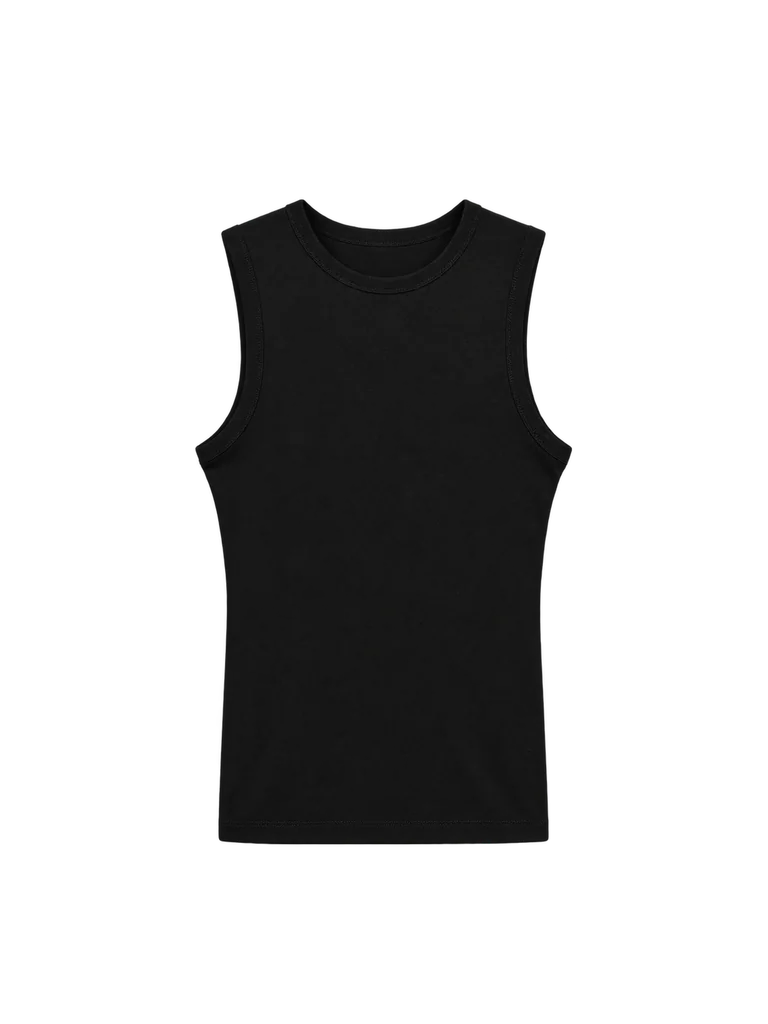 HIGH-NECK JERSEY TANK — BLACK HIGH-NECK JERSEY TANK — BLACK