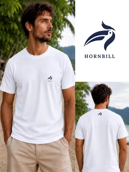 HORNBILL Classic White / Navy Logo image 1