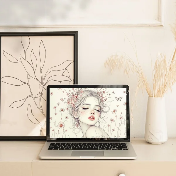 Lifestyle SmartWorks Wallpaper Bundle วอลเปเปอร์ผู้หญิงกับดอกไม้ ลายเส้นสวย ใช้ได้ทุกจอ image 2 Lifestyle SmartWorks Wallpaper Bundle วอลเปเปอร์ผู้หญิงกับดอกไม้ ลายเส้นสวย ใช้ได้ทุกจอ image 2
