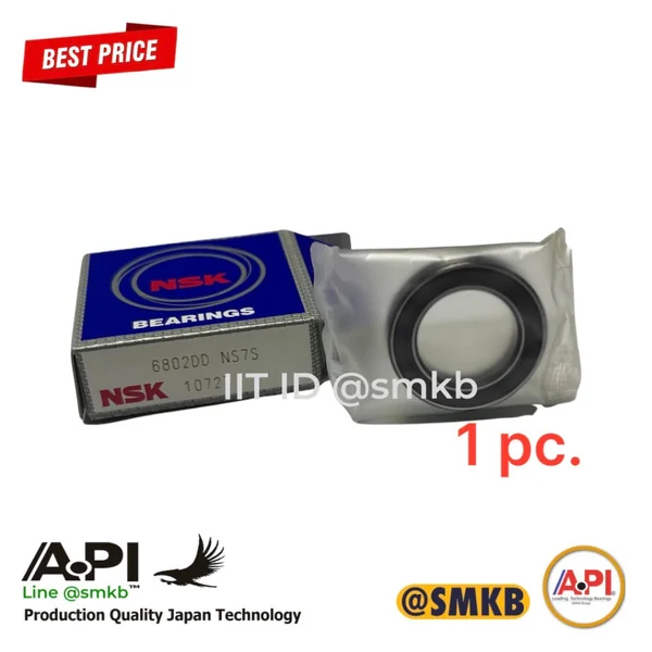 NSK JAPAN 6802DD 6802-2RS (15x24x5 mm) ตลับลูกปืนเม็ดกลม ฝายาง 2 ข้าง 6802RS (BALL BEARINGS 6802-2RS1) 6802 2RS NSK JAPAN 6802DD 6802-2RS (15x24x5 mm) ตลับลูกปืนเม็ดกลม ฝายาง 2 ข้าง 6802RS (BALL BEARINGS 6802-2RS1) 6802 2RS