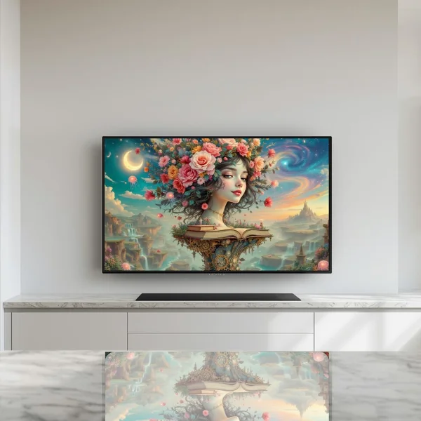 Frame TV Art | Lady Book Sky image 1 Frame TV Art | Lady Book Sky image 1