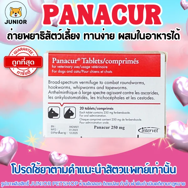 Panacur ยาถ่ายพยาธิ สำหรับสุนัขและแมว ทานง่าย ไม่มีรสและกลิ่น ผสมอาหาร/ขนมแมวเลียได้ image 1 Panacur ยาถ่ายพยาธิ สำหรับสุนัขและแมว ทานง่าย ไม่มีรสและกลิ่น ผสมอาหาร/ขนมแมวเลียได้ image 1