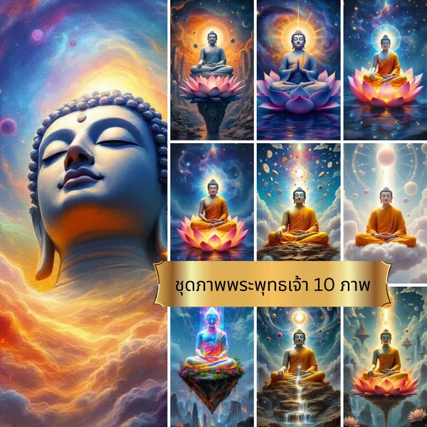 Collection ภาพพระพุทธเจ้า 10 ภาพ ชุด "พุทธบารมีในแสงสงบ" image 1 Collection ภาพพระพุทธเจ้า 10 ภาพ ชุด "พุทธบารมีในแสงสงบ" image 1