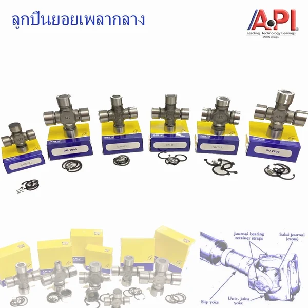 API & NB ยอยเพลากลาง ลูกปืนยอย กากบาท ลูกปืนยอยโรตารี่รถไถ ขนาด 28.1x75 มิล GUK