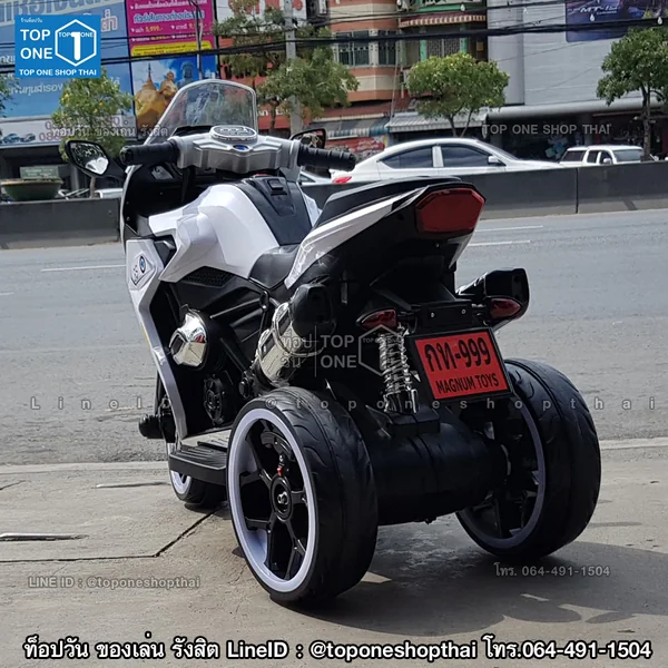 บิ๊กไบค์ Big Bike GS มอเตอร์ไซค์แบตเตอรี่ไฟฟ้าเด็กเล่นนั่งขับได้ คันใหญ่ 3ล้อ มีไฟที่ล้อสวยงาม สีแดง สีน้ำเงิน สีเขียว สีขาว image 7