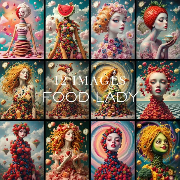 Collection สาวเหนือจริงจากอาหาร 12 ภาพ ผสมโลกมหัศจรรย์ image 1