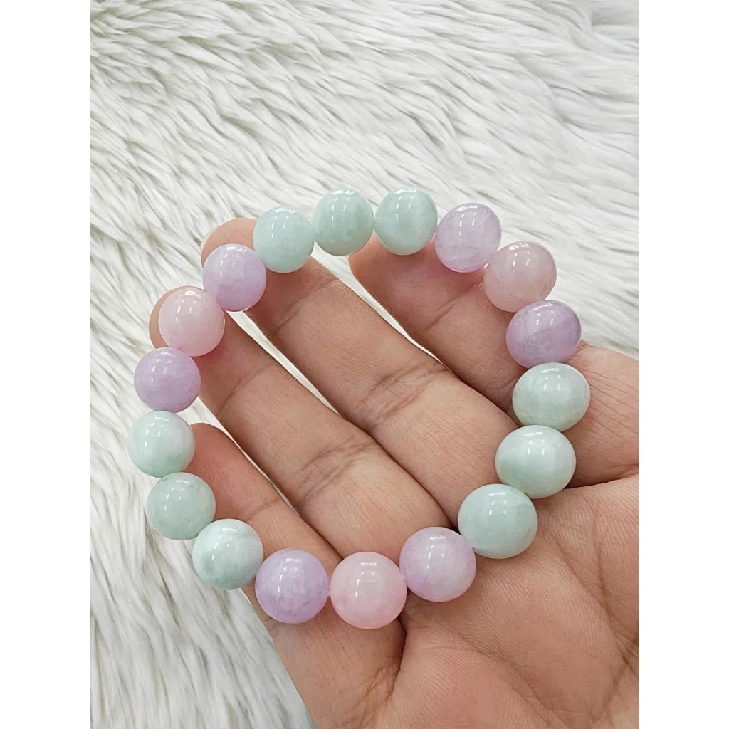 (009) กำไลหินความรัก กรีนลาริมาร์ ลาเวนเดอร์อเมทิสต์ โรสควอตซ์ หินขนาด 10 มิล (ขนาดข้อมือแจ้งระบุทางแชทได้เลยค่ะ)