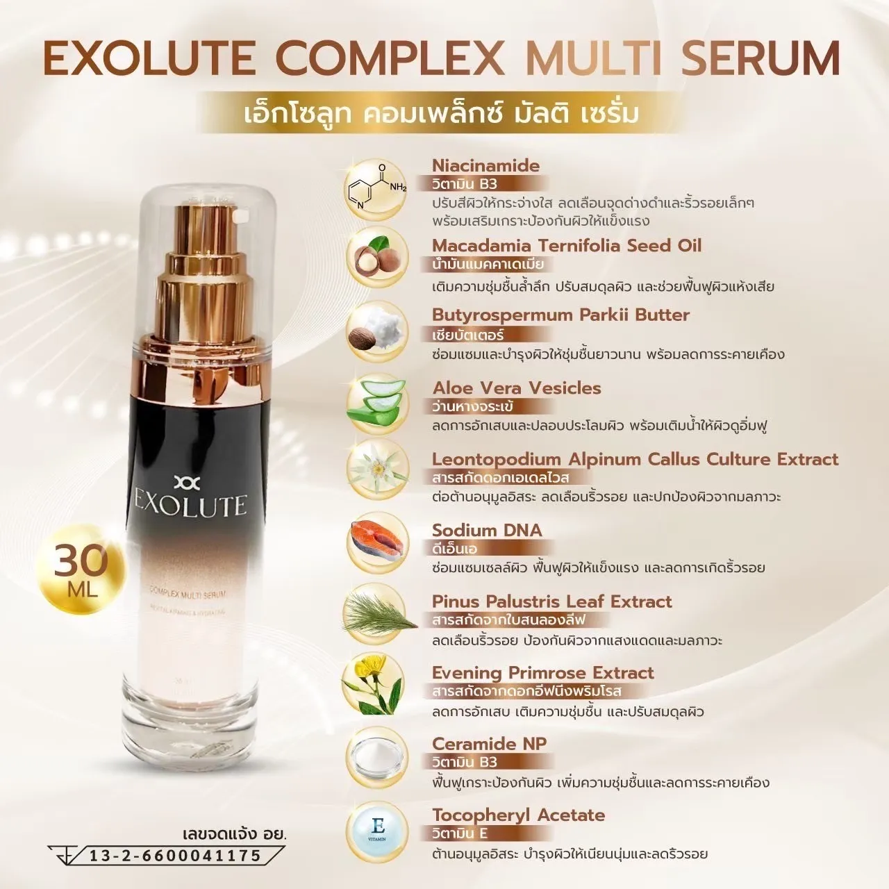 Exolute skin booster ultra ผิวกระจ่างใส บู๊สผิว ผิวเปล่งปลั่ง อ่อนเยาว์ Exolute complex multi serum ผิวชุ่มชื่น Exolute advance lifing filler cream ยกกระชับใบหน้า ลดริ้วรอย