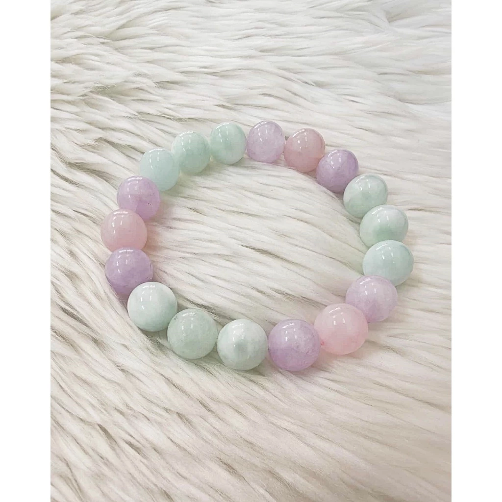 (009) กำไลหินความรัก กรีนลาริมาร์ ลาเวนเดอร์อเมทิสต์ โรสควอตซ์ หินขนาด 10 มิล (ขนาดข้อมือแจ้งระบุทางแชทได้เลยค่ะ)