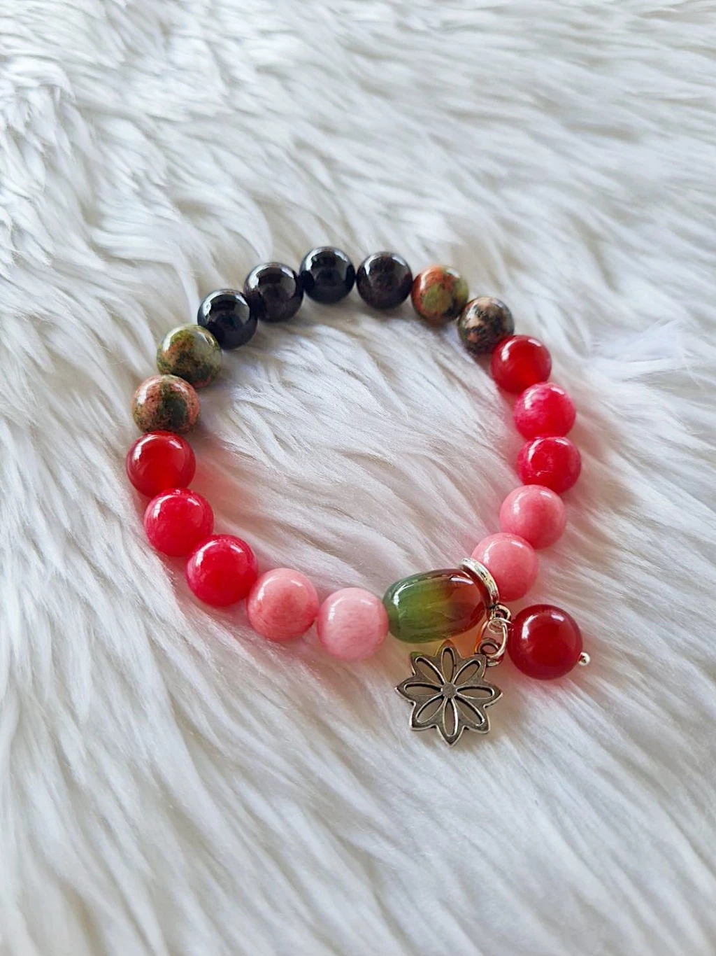 (003) กำไลหินประจำวันเกิด (วันอาทิตย์) กำไลหินแท้ ขนาด 10 มิล เสริมทุกด้าน (ขนาดข้อมือระบุทางแชทได้เลยค่ะ)