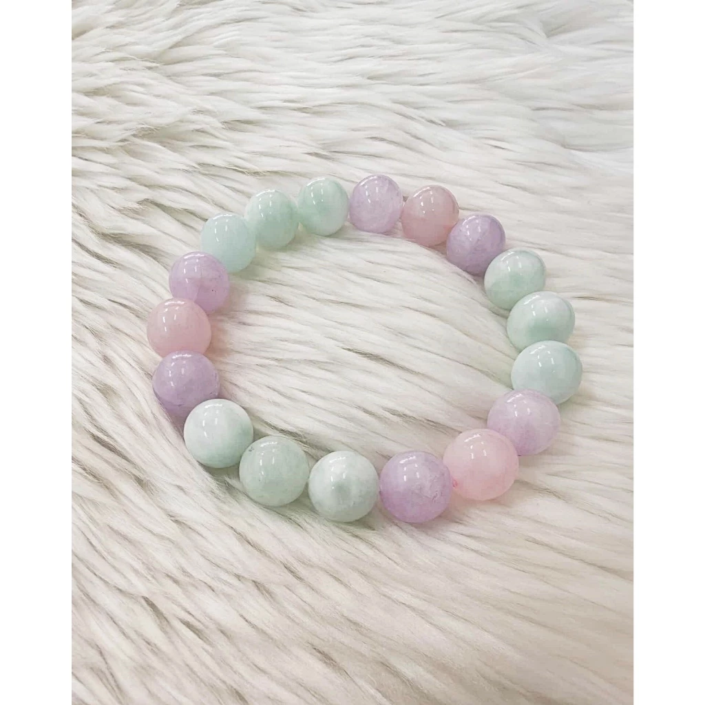 (009) กำไลหินความรัก กรีนลาริมาร์ ลาเวนเดอร์อเมทิสต์ โรสควอตซ์ หินขนาด 10 มิล (ขนาดข้อมือแจ้งระบุทางแชทได้เลยค่ะ)