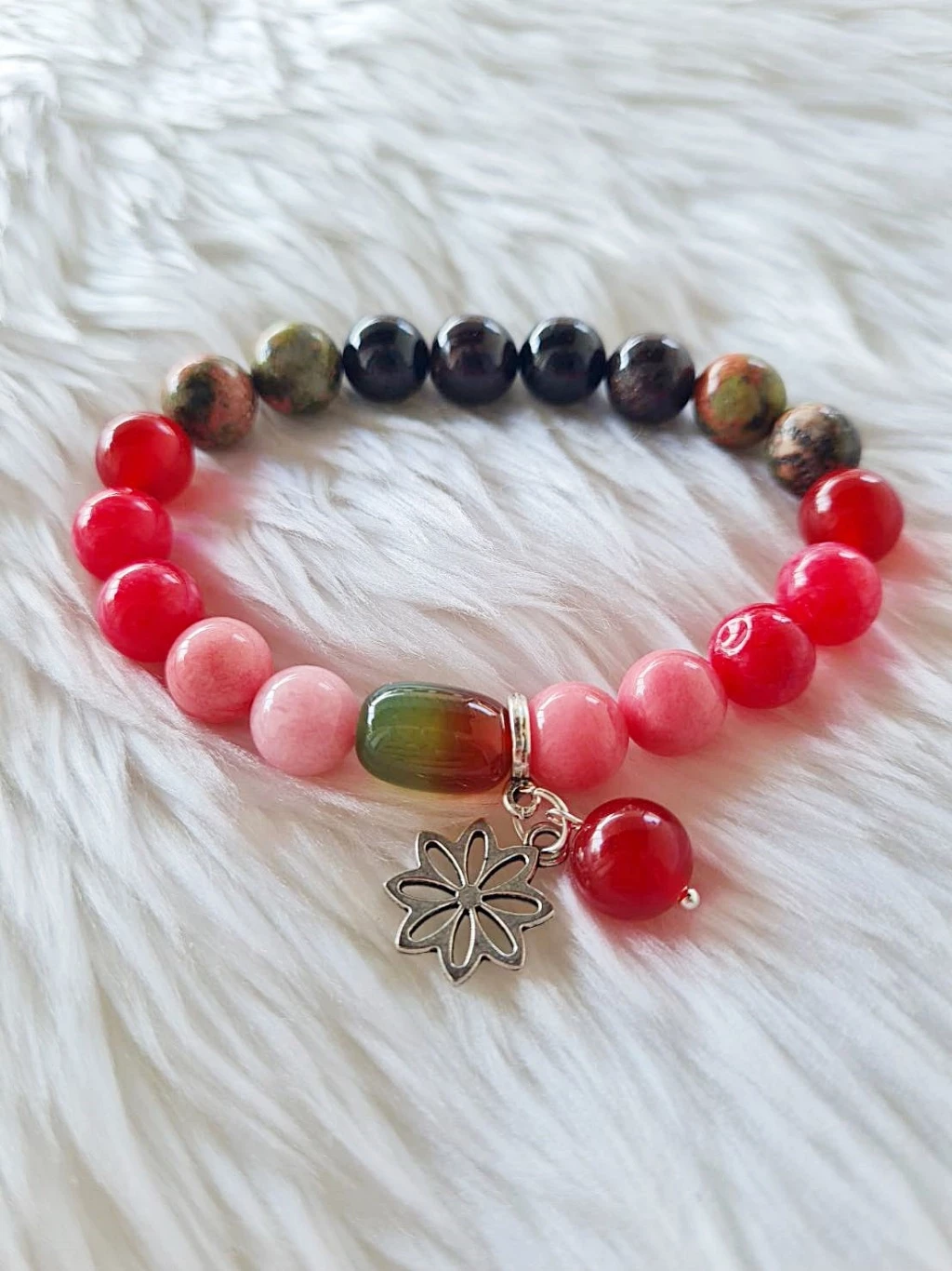 (003) กำไลหินประจำวันเกิด (วันอาทิตย์) กำไลหินแท้ ขนาด 10 มิล เสริมทุกด้าน (ขนาดข้อมือระบุทางแชทได้เลยค่ะ)