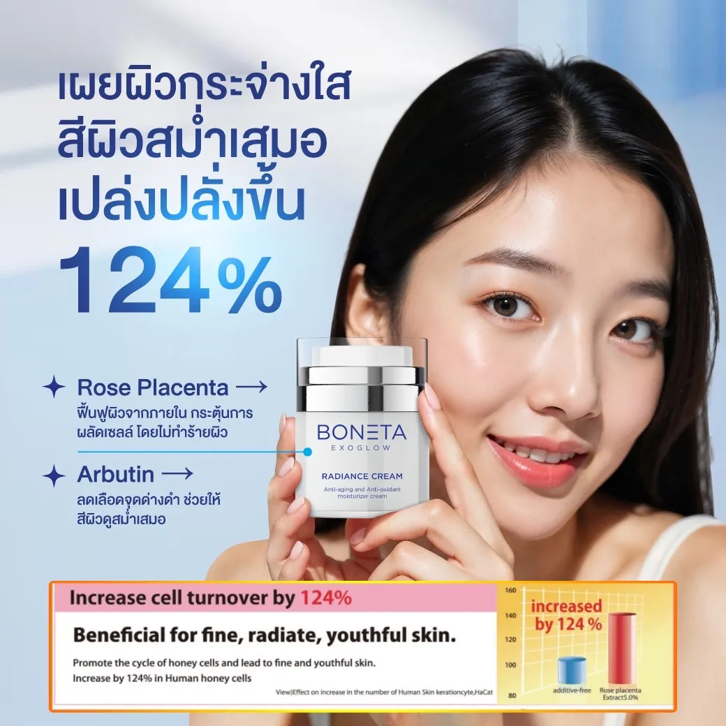 boneta exoglow โบเนต้า ครีมบำรุงผิวหน้า ขาวกระจ่างใส ลดริ้วรอย ยกกระชับใบหน้า