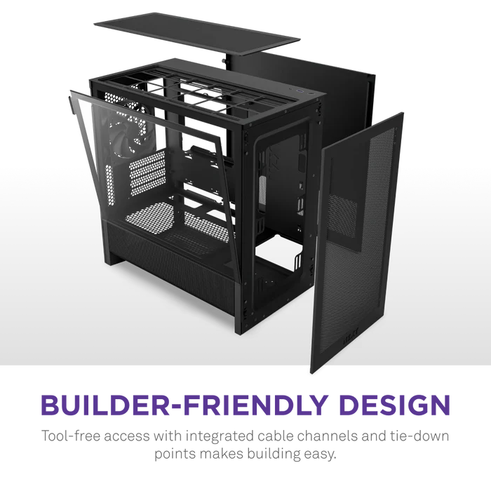 CASE NZXT H3 FLOW (2025) - BLACK MICRO-ATX (FANx1)