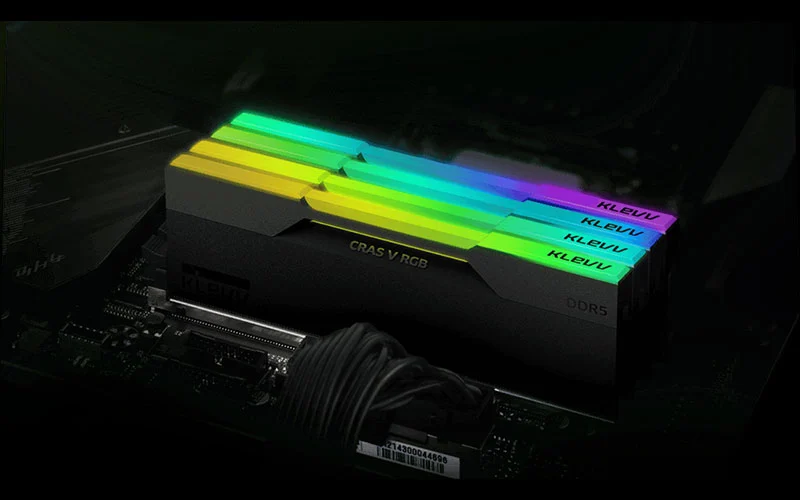DDR5-PC KLEVV CRAS V RGB Gaming OC Memory (BLACK) - 32/6000MTs (16x2 ) CL : 30-36-36