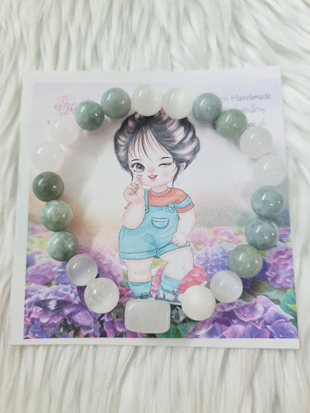 (017) กำไลหินเซเลไนต์ หยกพม่า ขนาด 8 มิล (โชคลาภ การเงิน ดูดทรัพย์ เรียกเงินทอง ปกป้องสุขภาพ ปัดเป่าพลังลบ จิตใจสงบ) ขนาดข้อมือระบุทางแชทได้ค่ะ